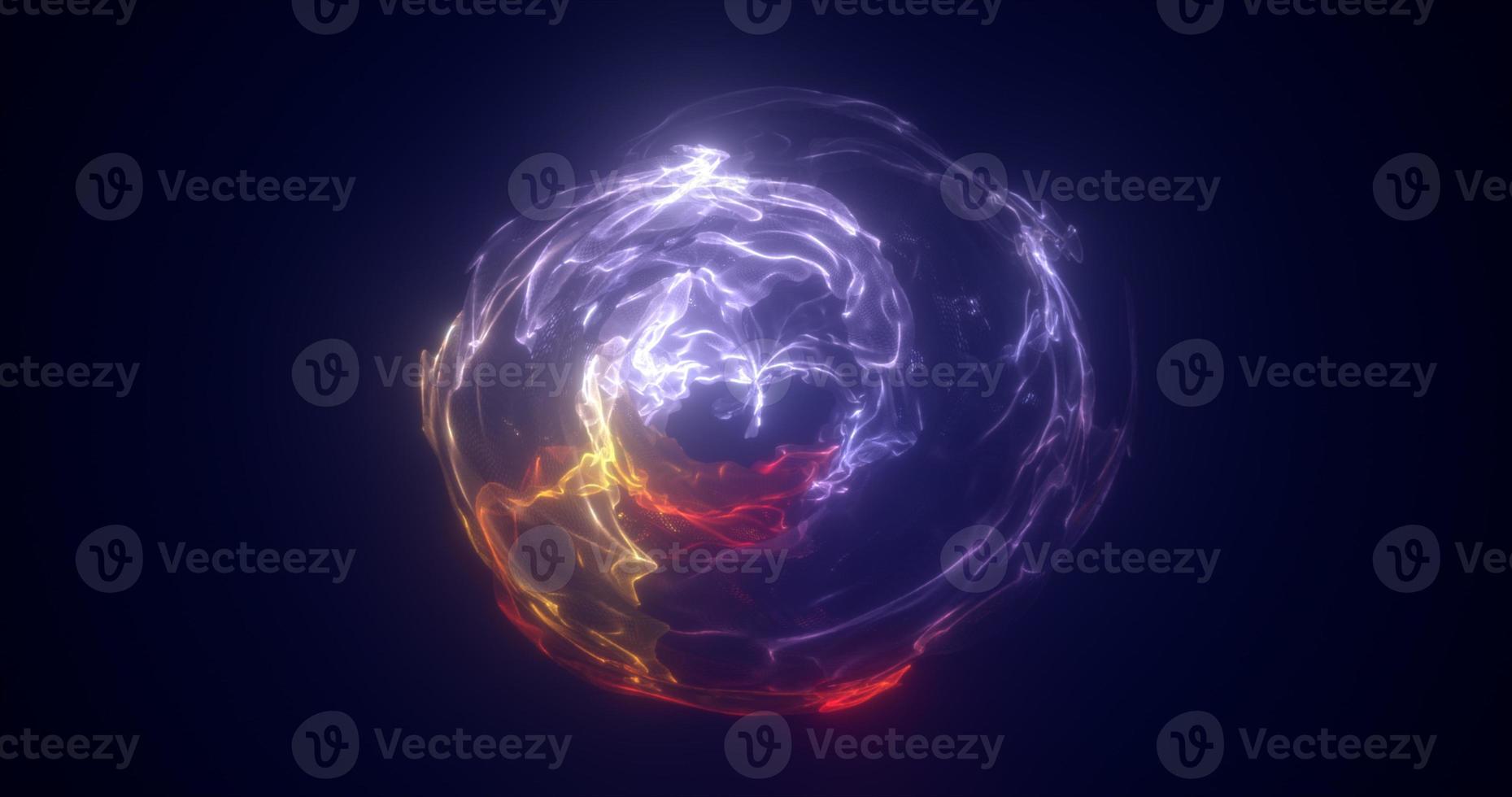 Abstract multicolored energy sphere transparent round bright glowing, magical abstract background photo