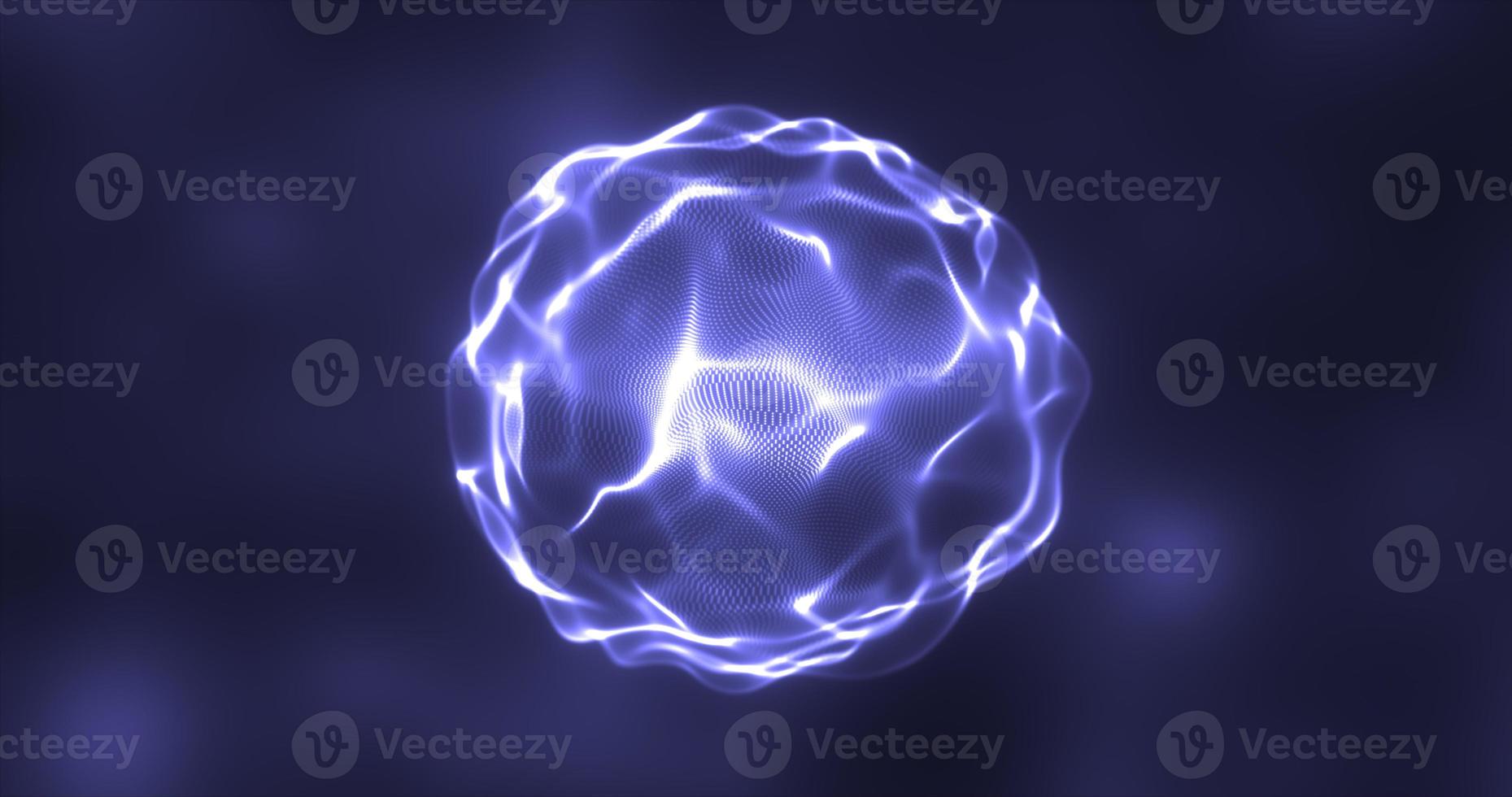 Abstract energy round sphere glowing with particle waves hi-tech digital magic abstract background photo