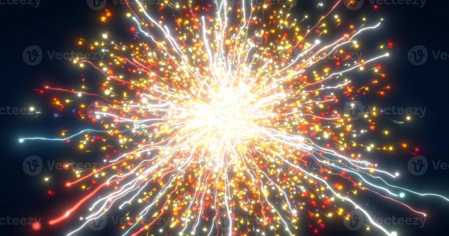 resumen brillante energía explosión ardiente torbellino fuegos artificiales desde líneas y magia partículas resumen antecedentes foto