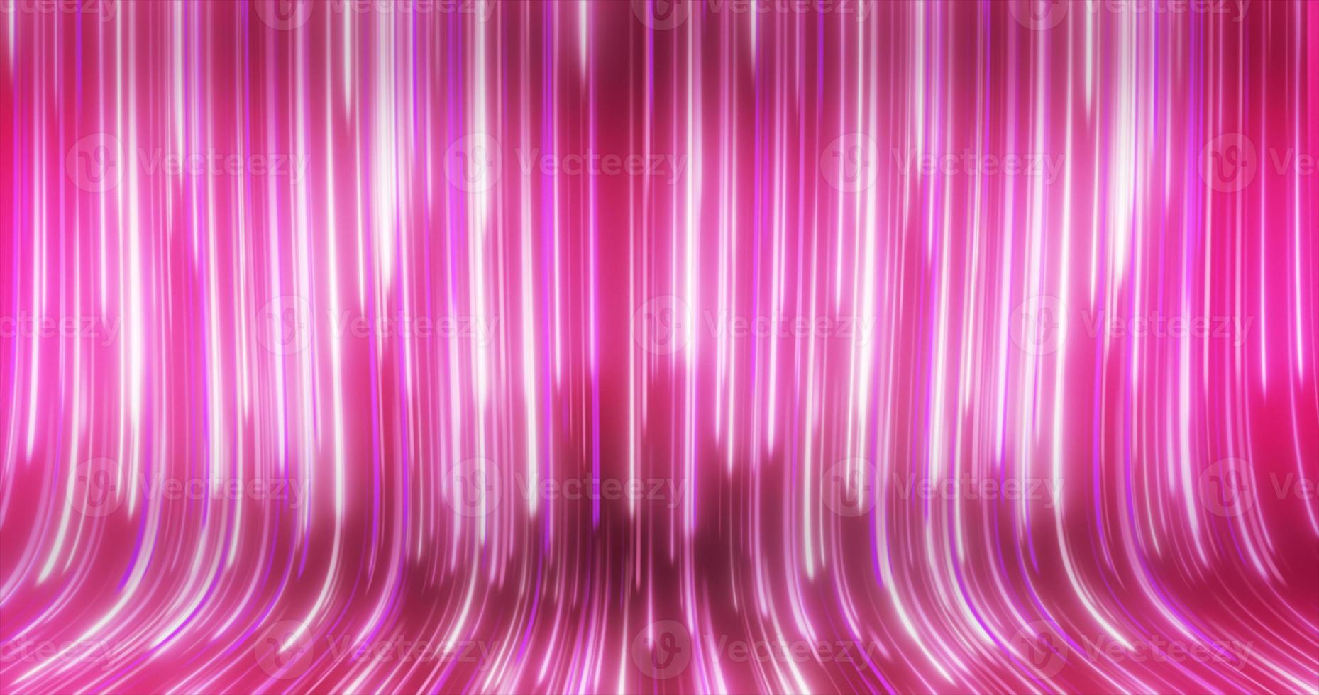 Abstract multicolored lines energy magical glowing falling on a curved abstract pink background photo