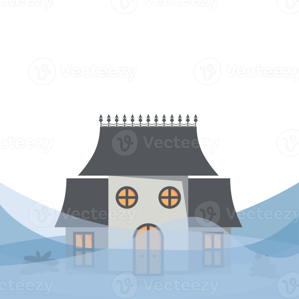 Casa casa su il alluvione disastro minaccia emergenza evacuazione png