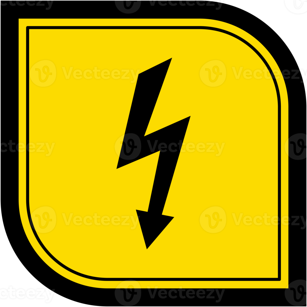 Sticker Warning Danger Electrical Lightning Logo Symbol Icon png