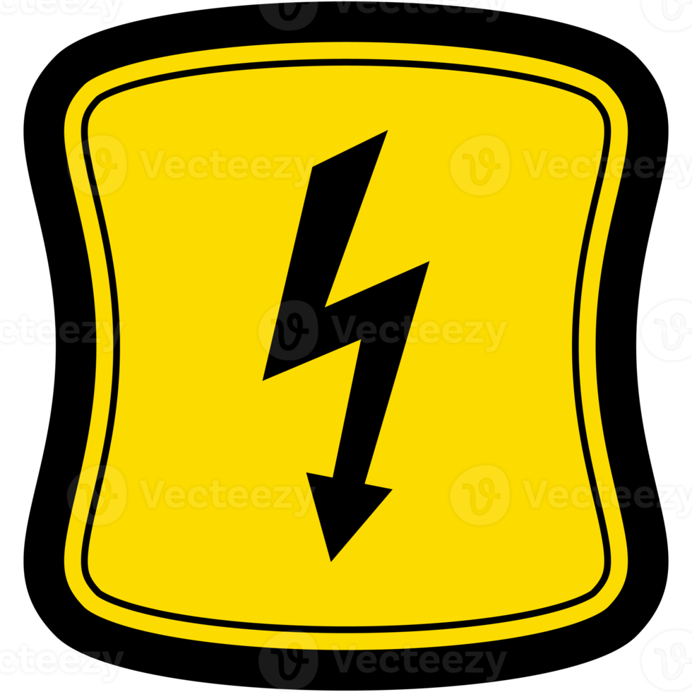 Sticker Warning Danger Electrical Lightning Logo Symbol Icon png