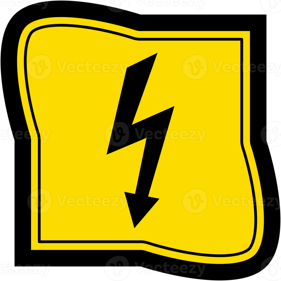 Sticker Warning Danger Electrical Lightning Logo Symbol Icon png