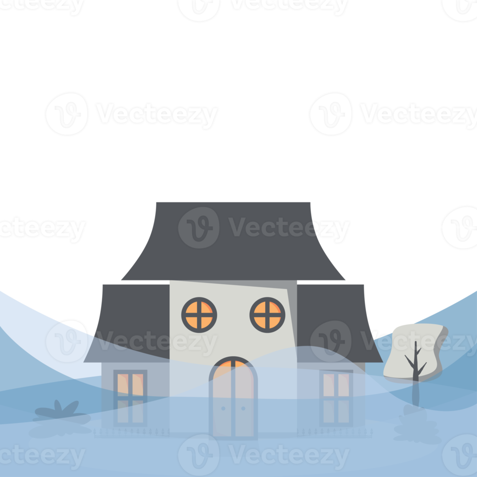 casa casa em a inundar desastre ameaça emergência evacuação png
