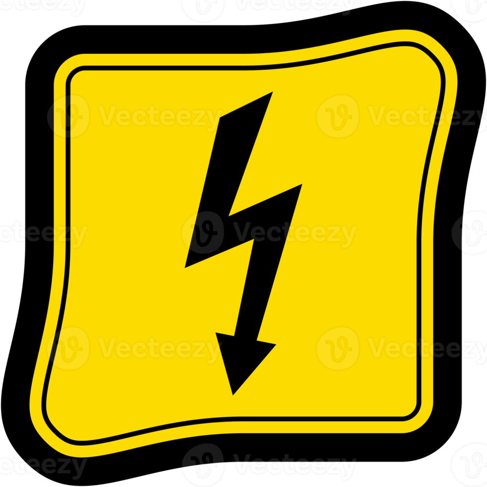 pegatina advertencia peligro eléctrico relámpago logo símbolo icono png