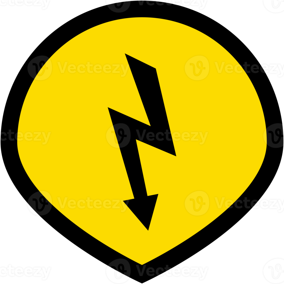 sticker waarschuwing Gevaar elektrisch bliksem logo symbool icoon png