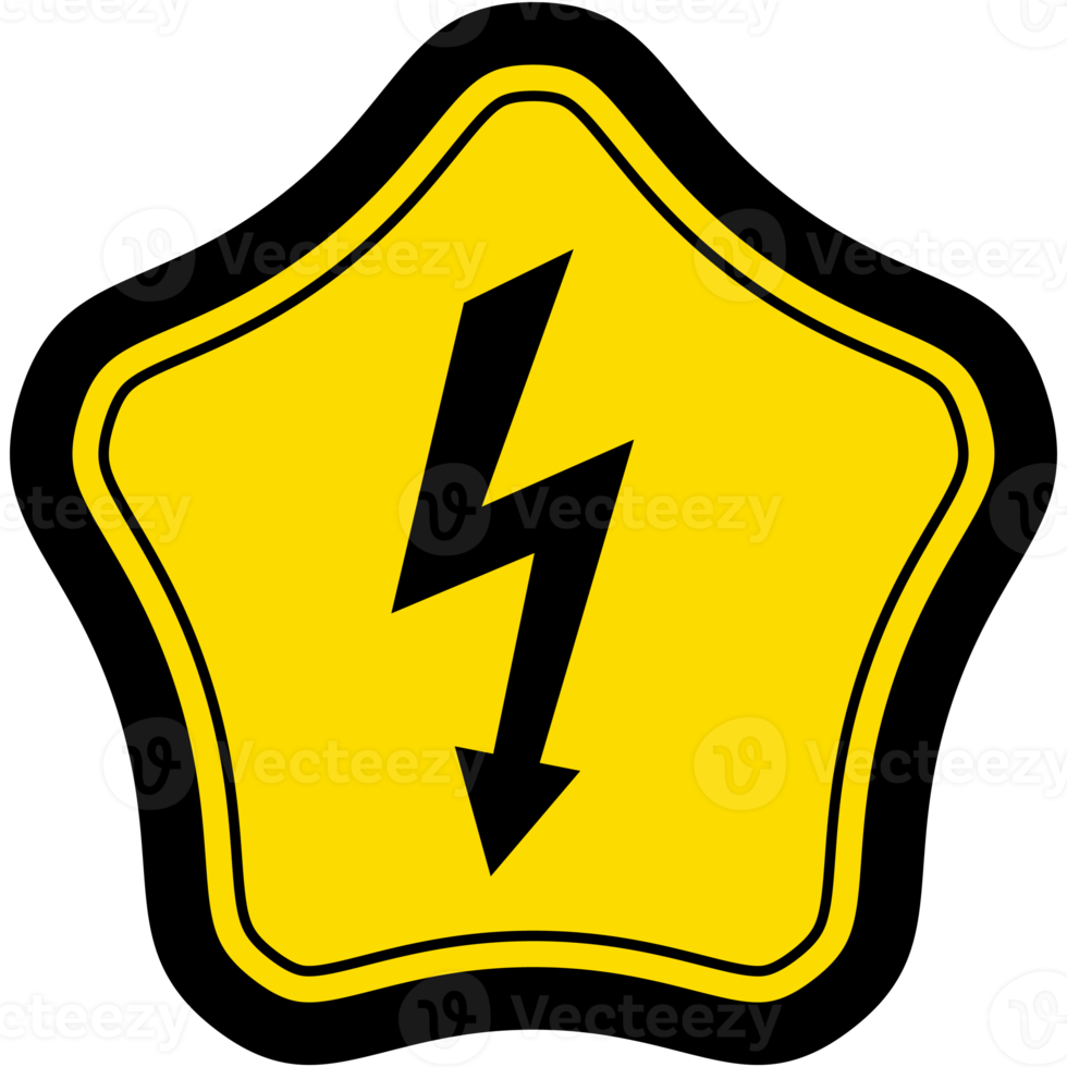 Sticker Warning Danger Electrical Lightning Logo Symbol Icon png