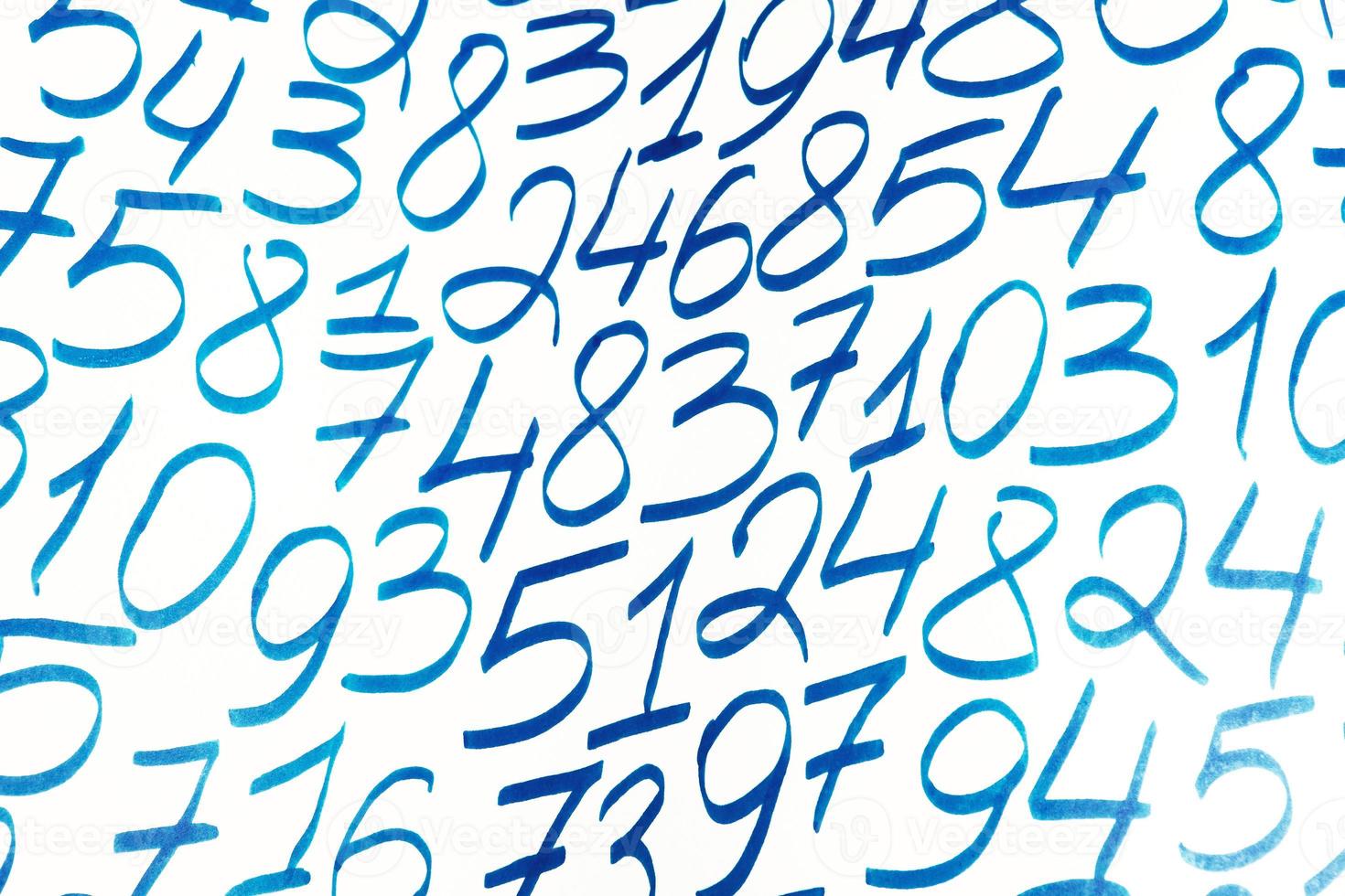 Background of numbers. from zero to nine. Finance data concept. Mathematic. Seamless pattern with numbers. financial crisis concept. Business success. photo