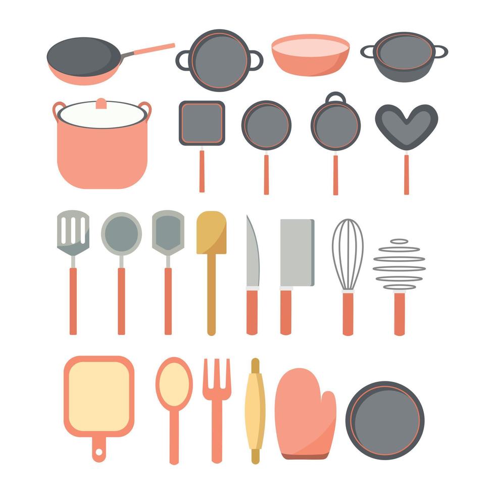 Kitchen equipment for cooking at home or restaurant vector