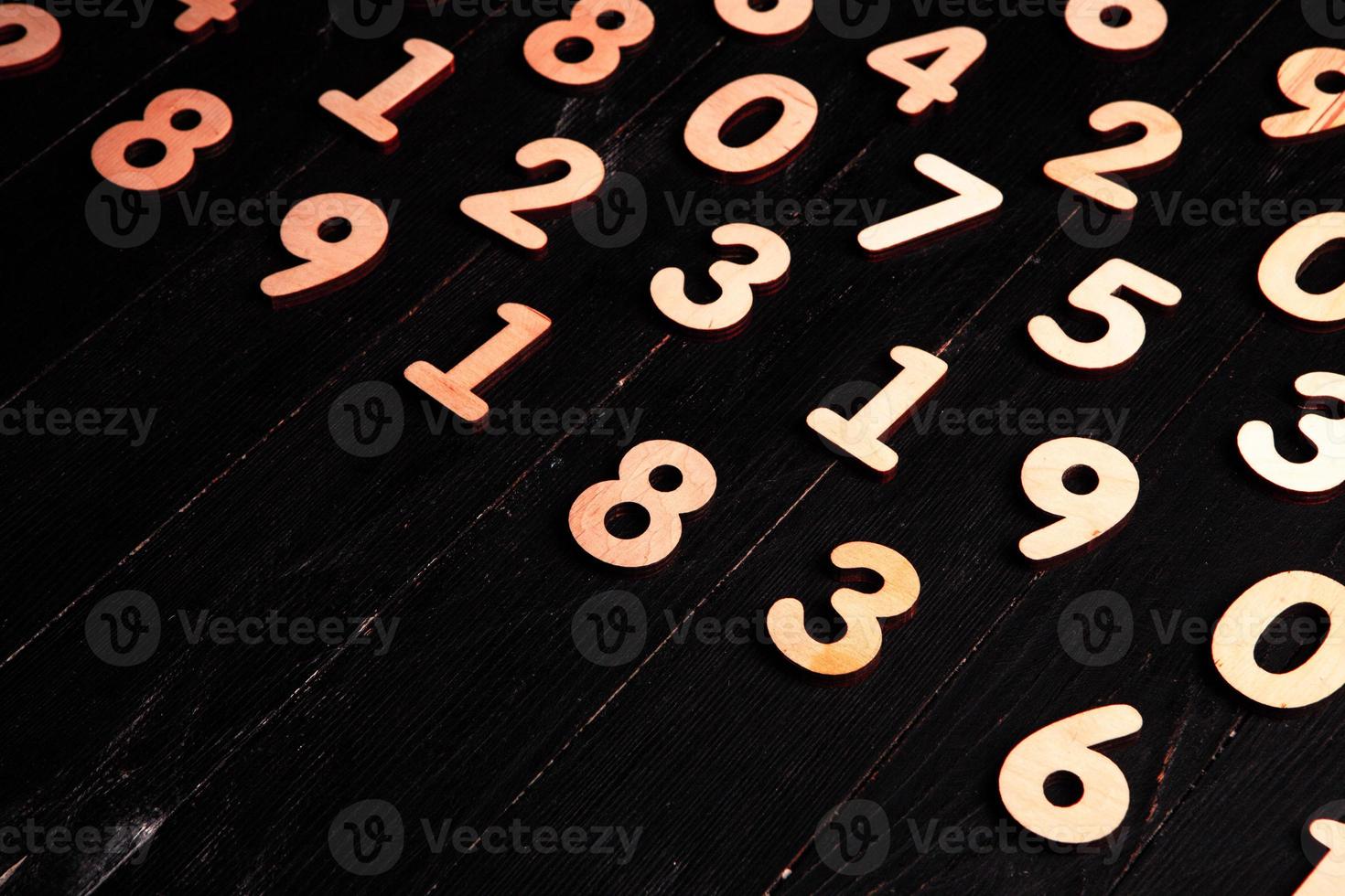 Background of numbers. from zero to nine. Finance data concept. Mathematic. Seamless pattern with numbers. financial crisis concept. Business success. photo