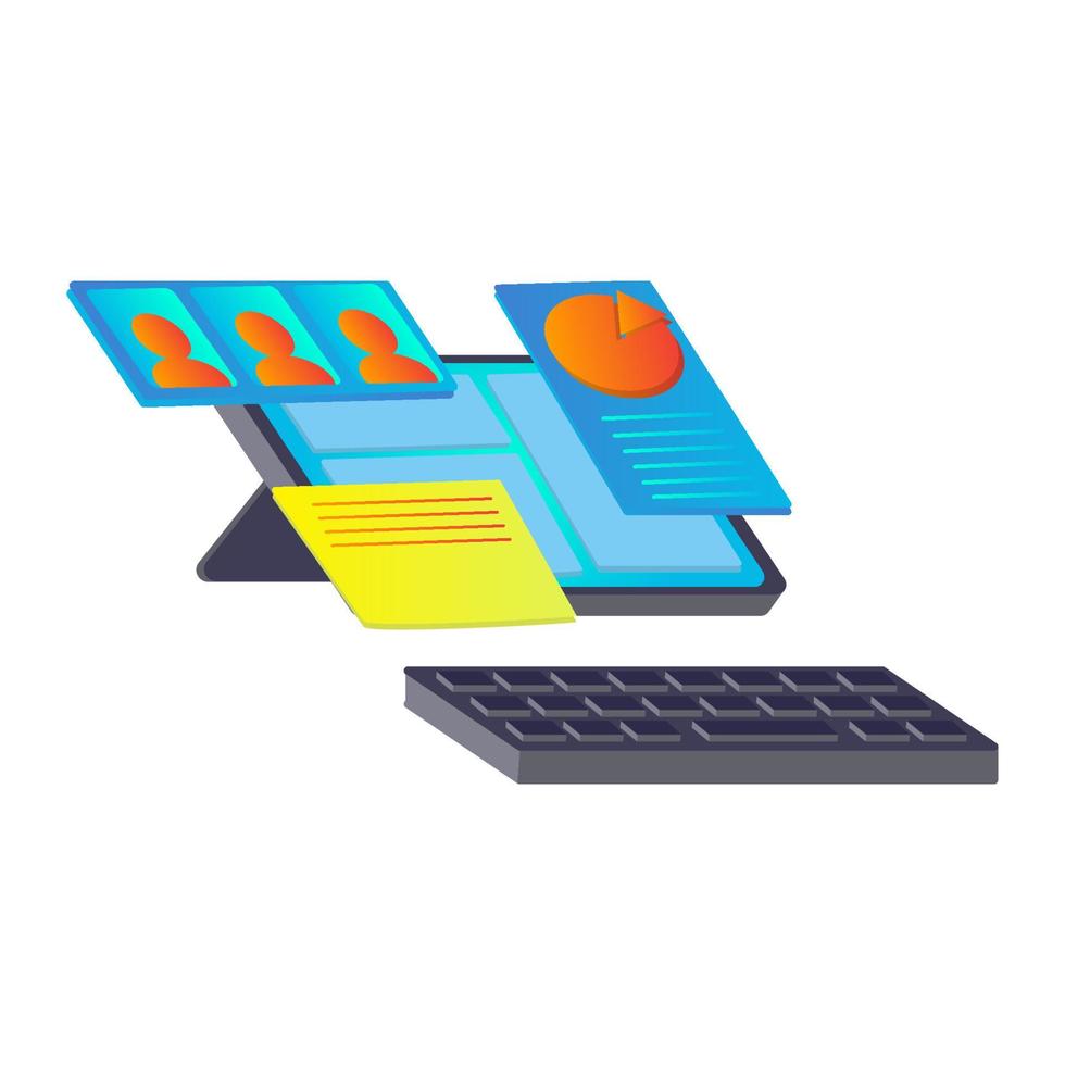 vector gradient isometric laptop technology