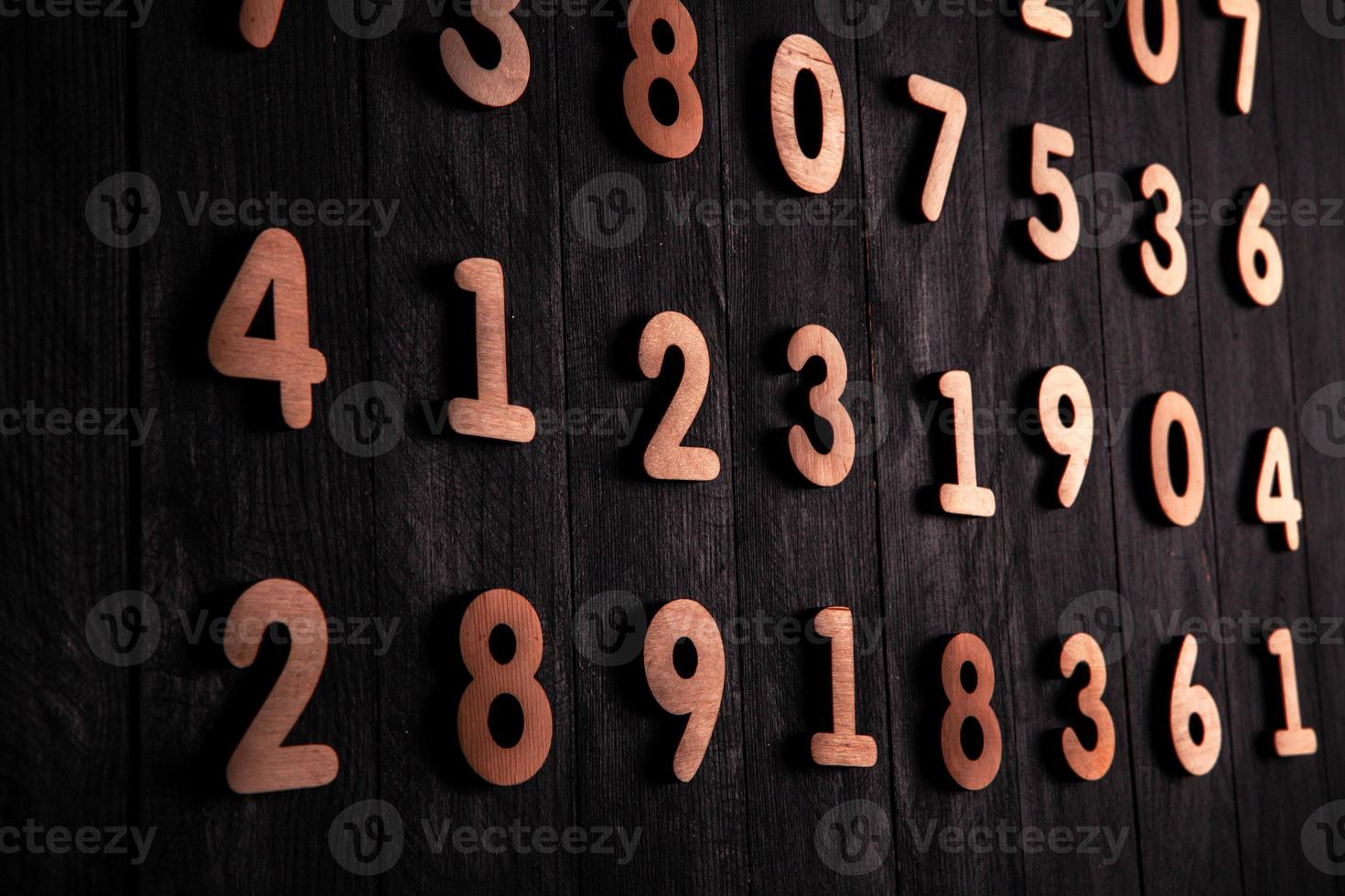 Background of numbers. from zero to nine. Finance data concept. Mathematic. Seamless pattern with numbers. financial crisis concept. Business success. photo