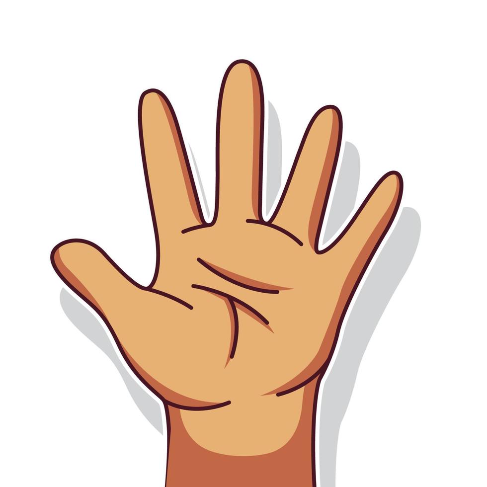 A hand with five functional vector fingers.