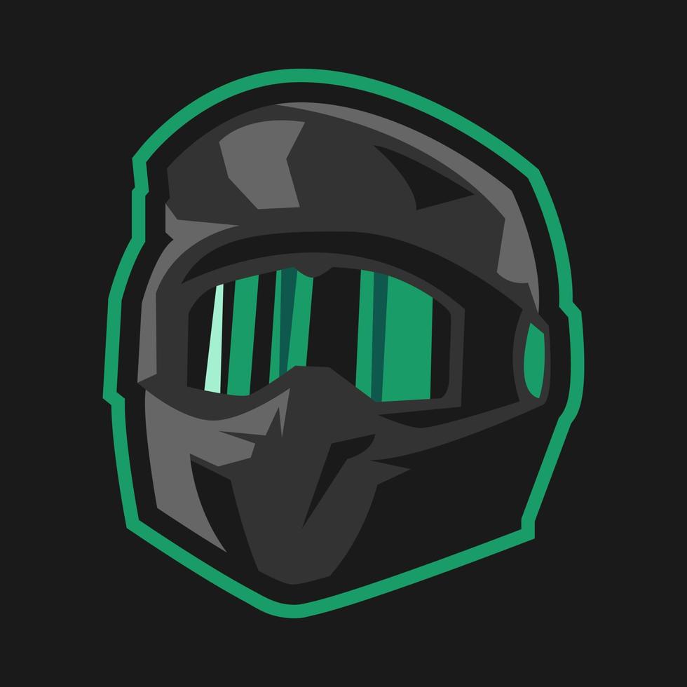 motocross helmet mascot logo. racer, rider, cyclist, sport concept. suitable for print, web, avatar profile, and more. vector