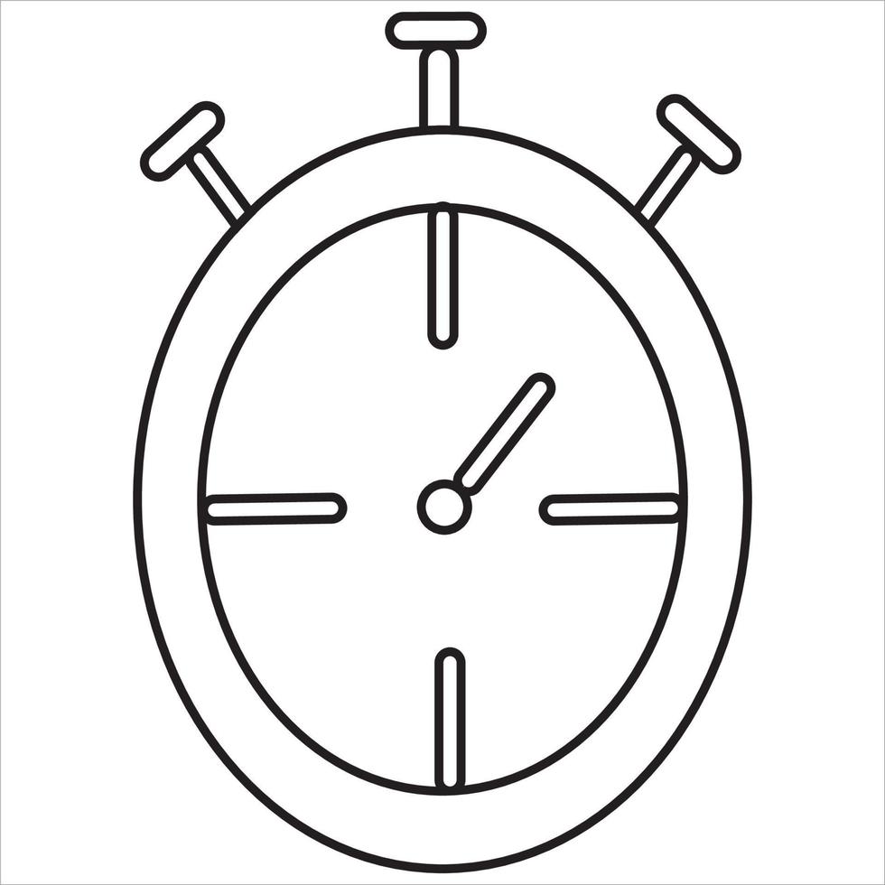 Vector, Image of stopwatch, Black and white, with transparent background vector