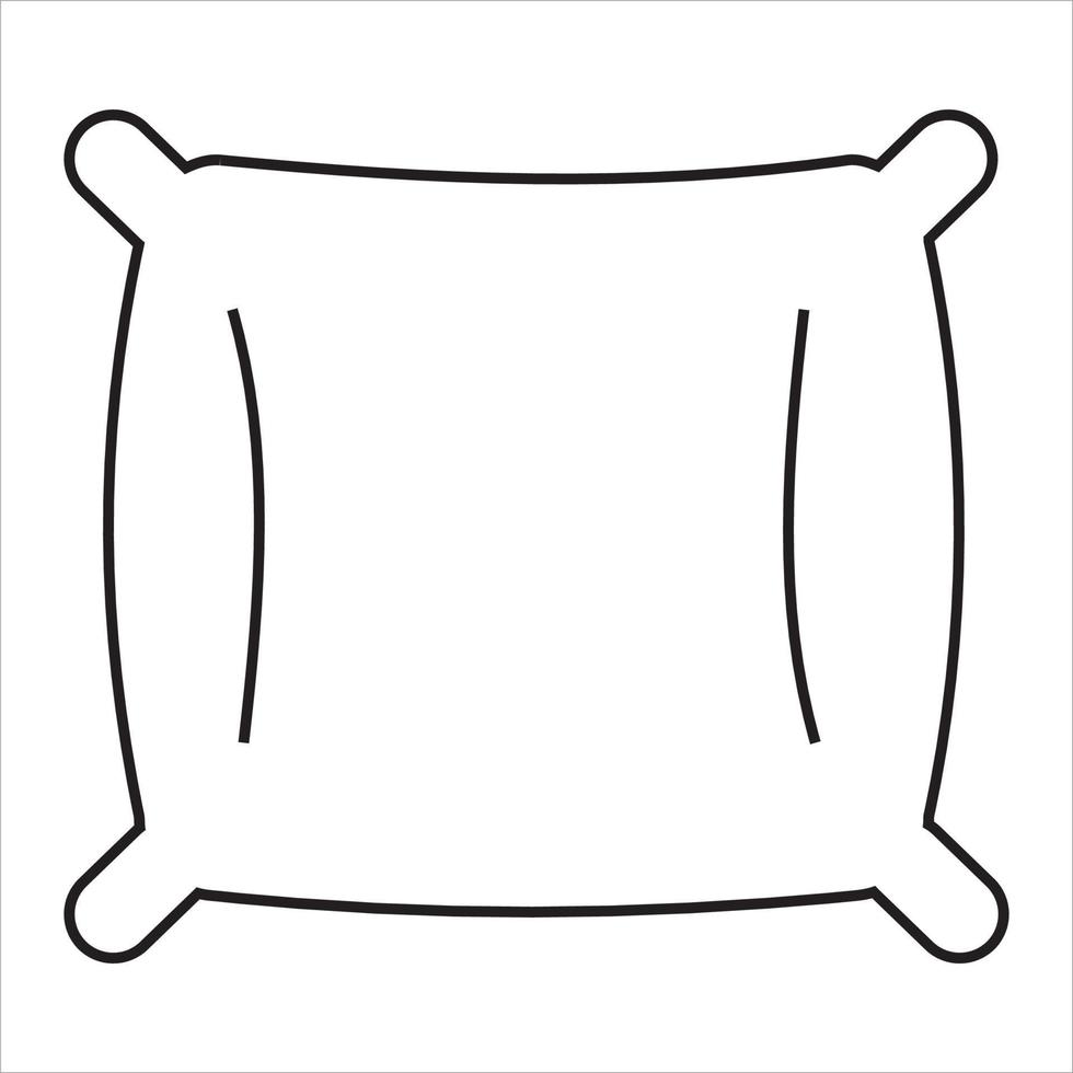 Vector, Image of pillow, Black and white color, with transparent background vector