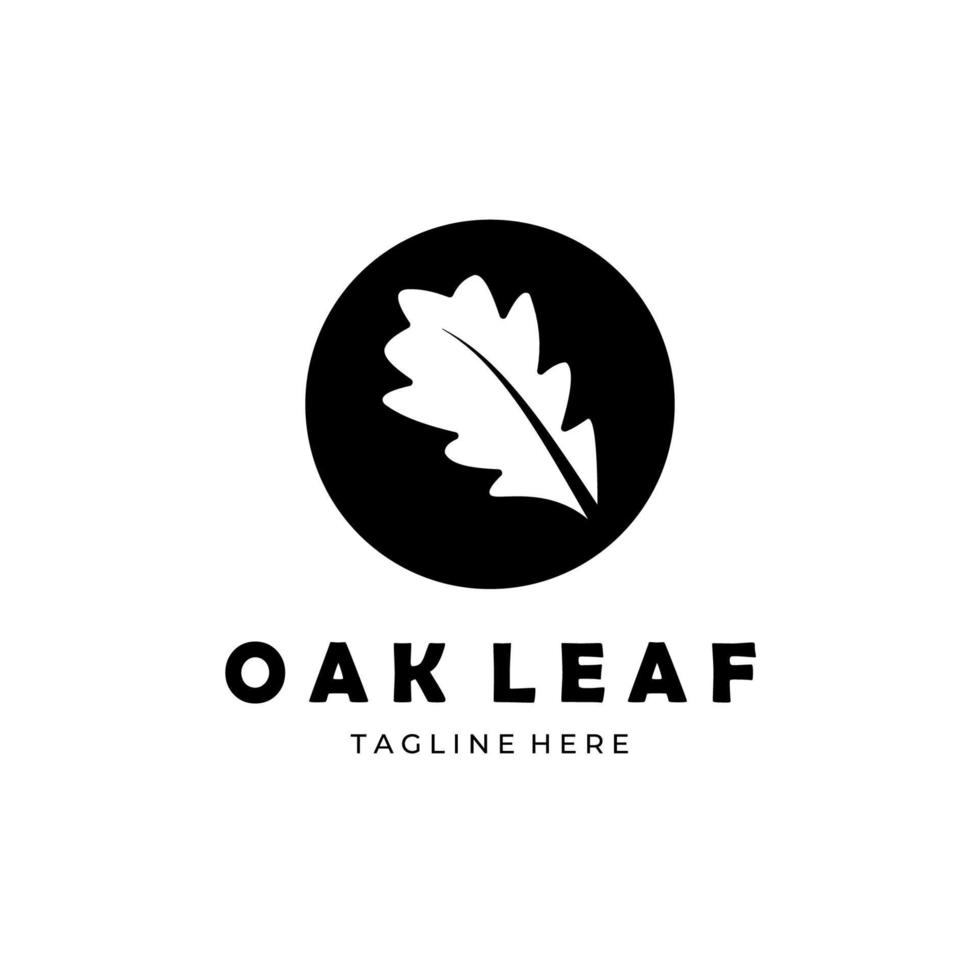 Oak leaf logo badge vintage vector illustration design graphic