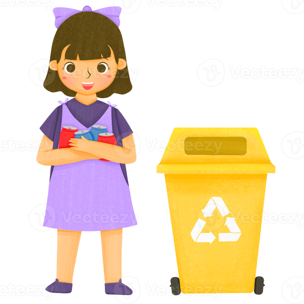 Girl Recycling Garbage png