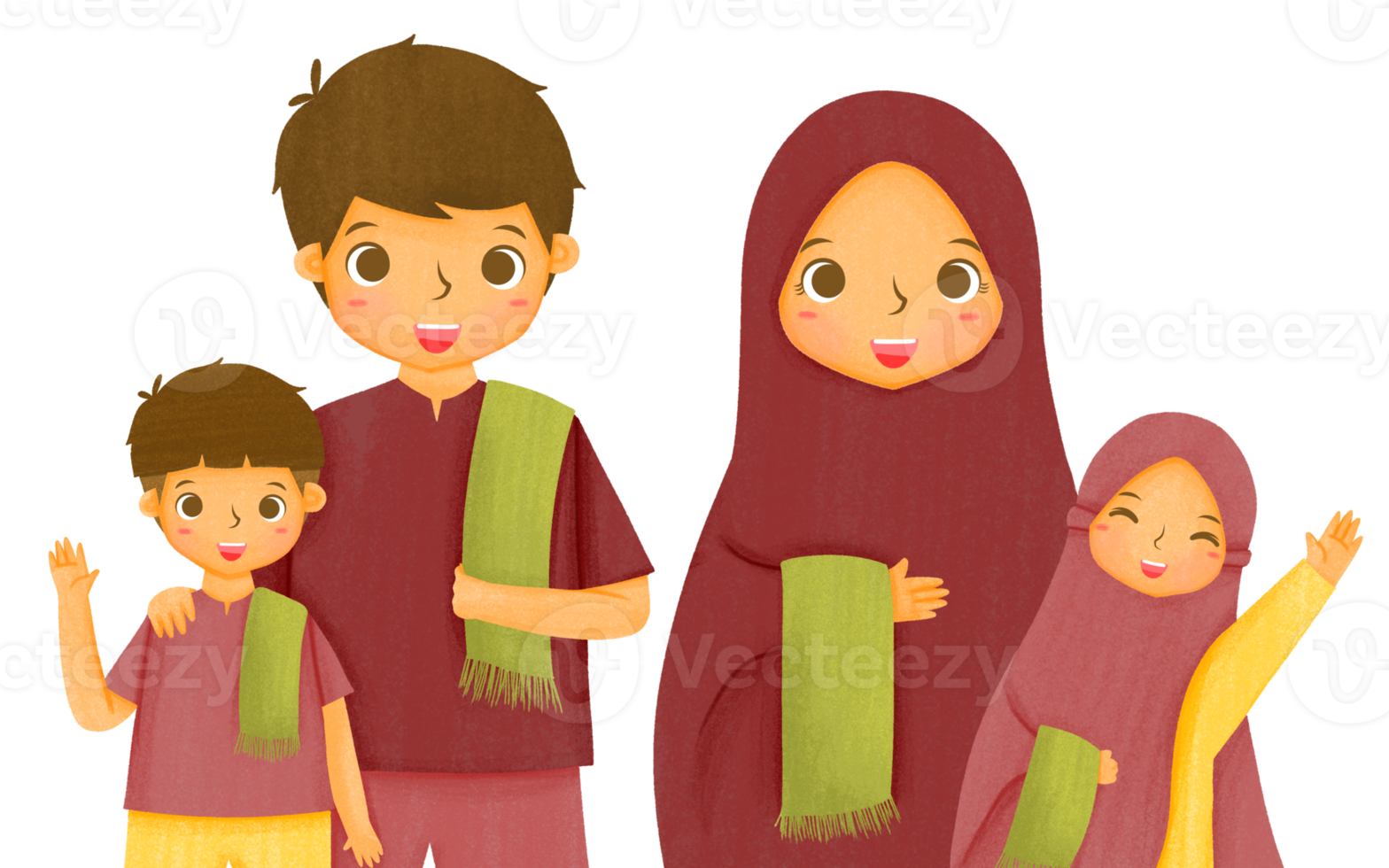 muslimsk familj ber png