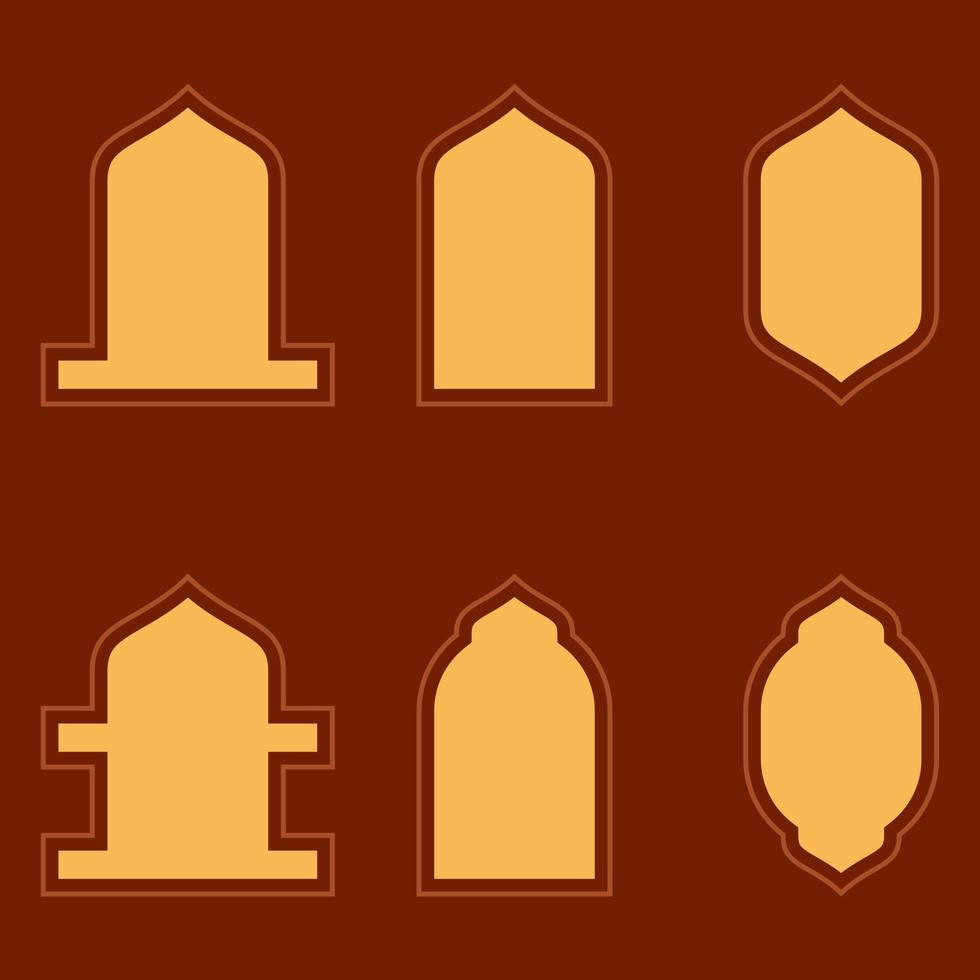 Collection Of Islamic Style Window and Gate with modern and flat Design vector