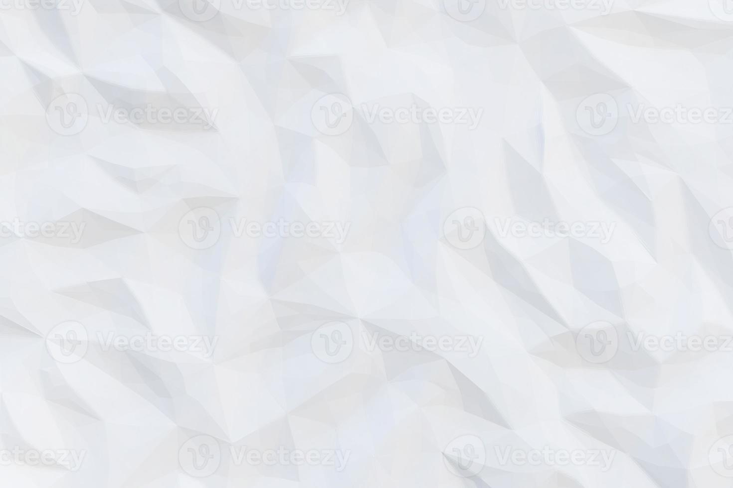 3D Render illustration with white polygon background, crumpled paper. photo