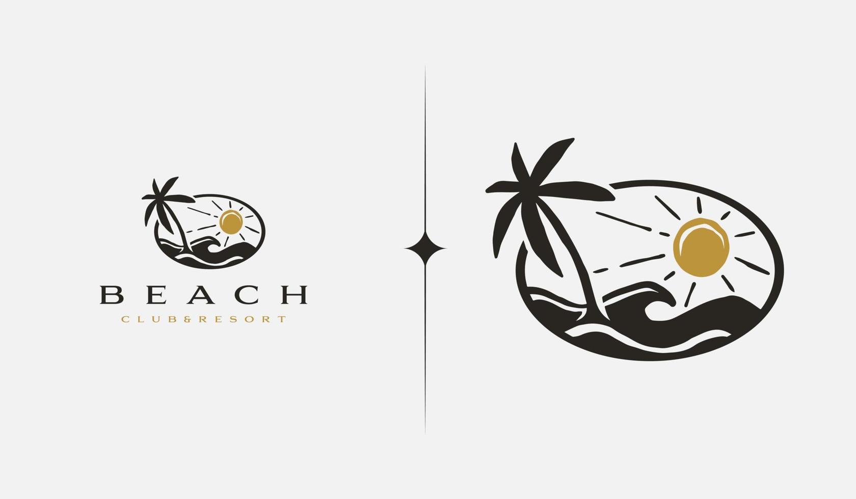 Beach Resort Palm Tree monoline. Universal creative premium symbol. Vector sign icon logo template. Vector illustration