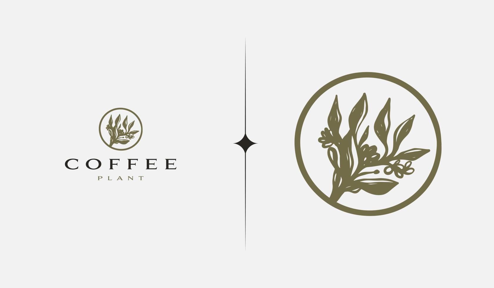 Coffee Plant. Universal creative premium symbol. Vector sign icon logo template. Vector illustration