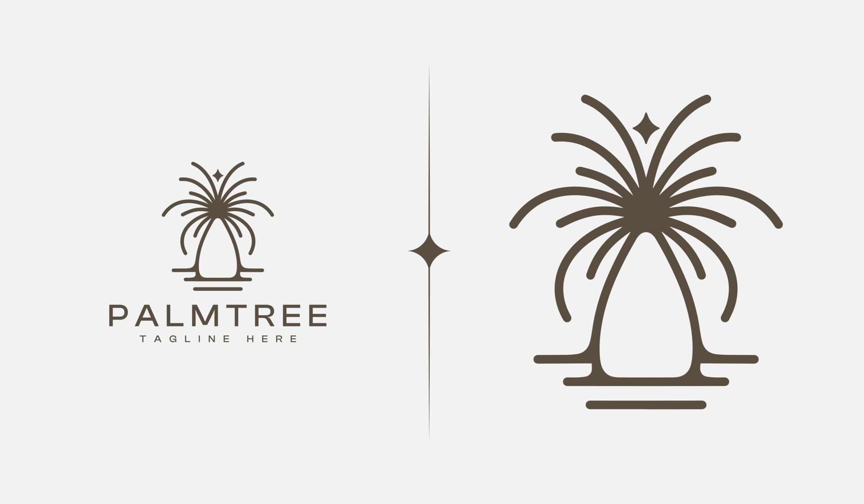 Palm Tree Summer Tropical monoline. Universal creative premium symbol. Vector sign icon logo template. Vector illustration