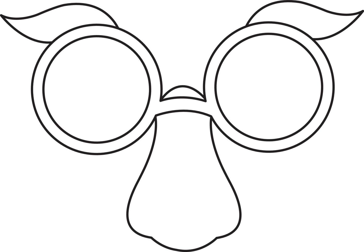 vector ilustración de divertido mascarilla, fiesta anteojos, fiesta plantilla, payaso anteojos, garabatear y bosquejo