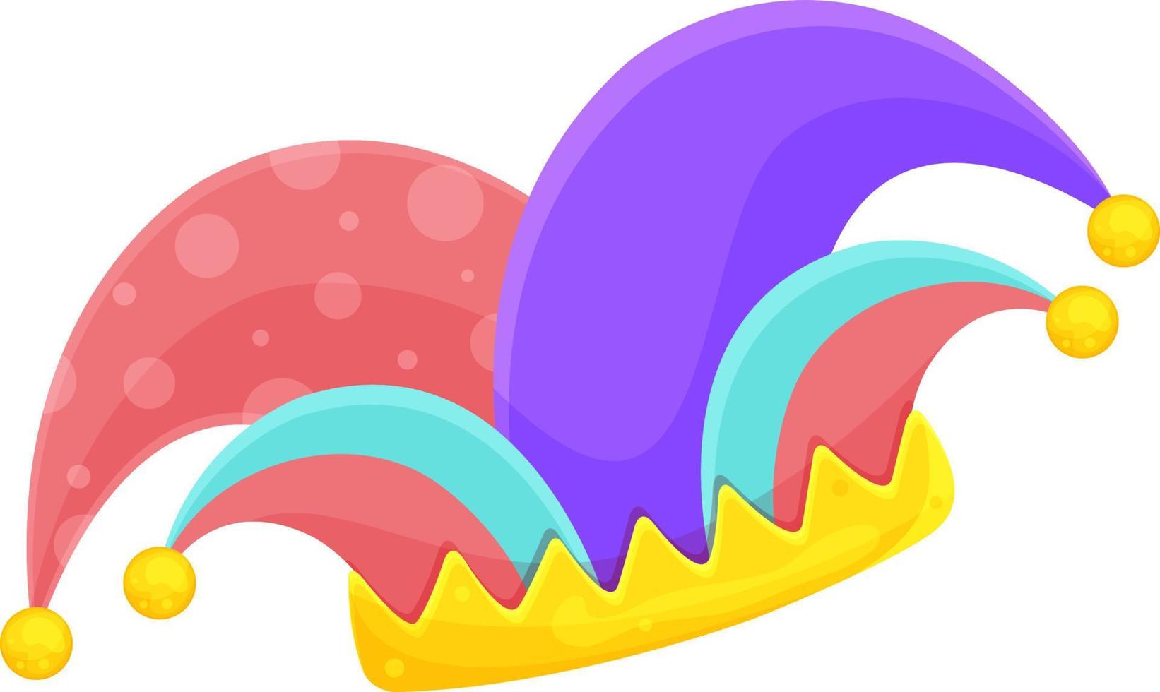 bright vector illustration of a buffoons hat, fools day, clown hat