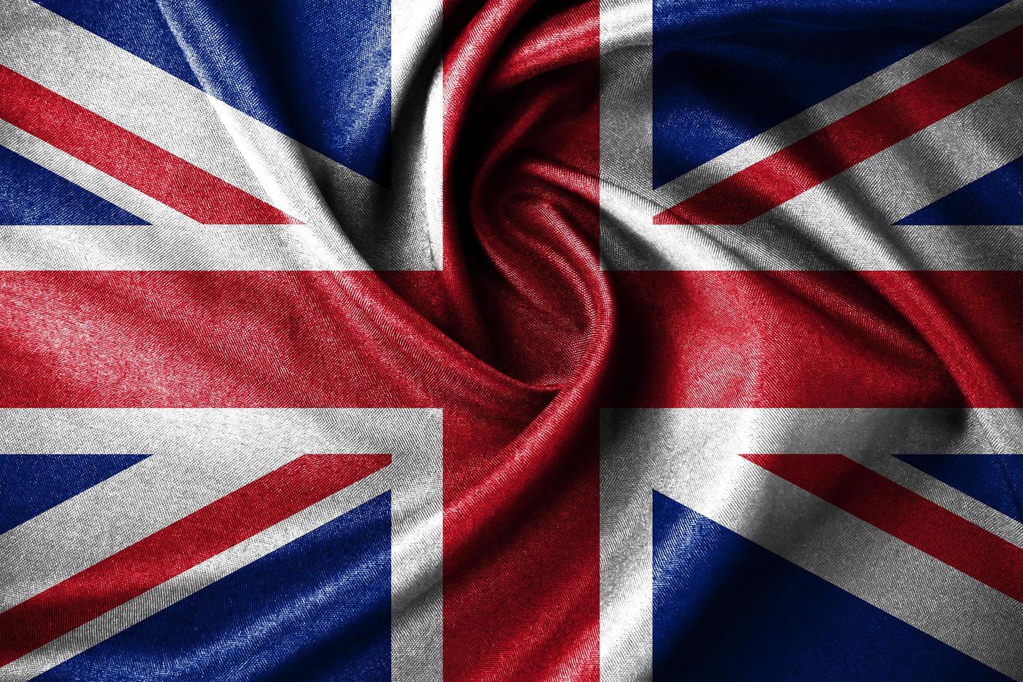 The closeup of British flag curved shapes, and Closeup of Union Jack flag concept photo