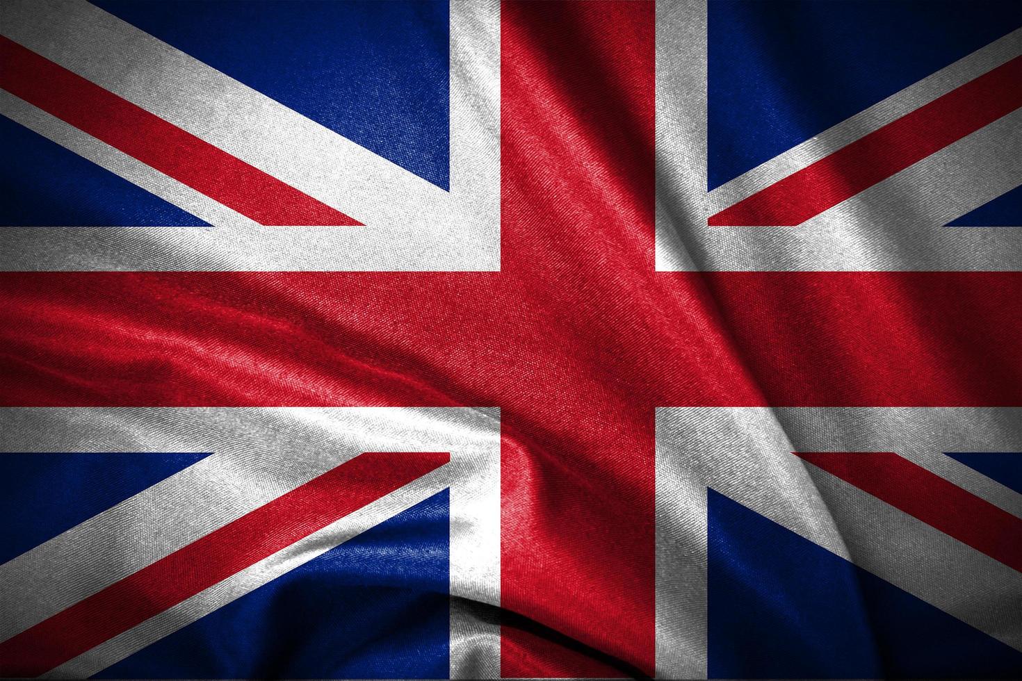 The closeup of British flag curved shape cotton photo