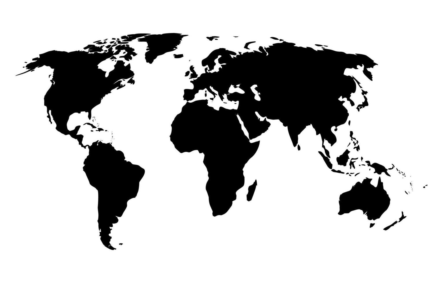 Black and White World Map vector
