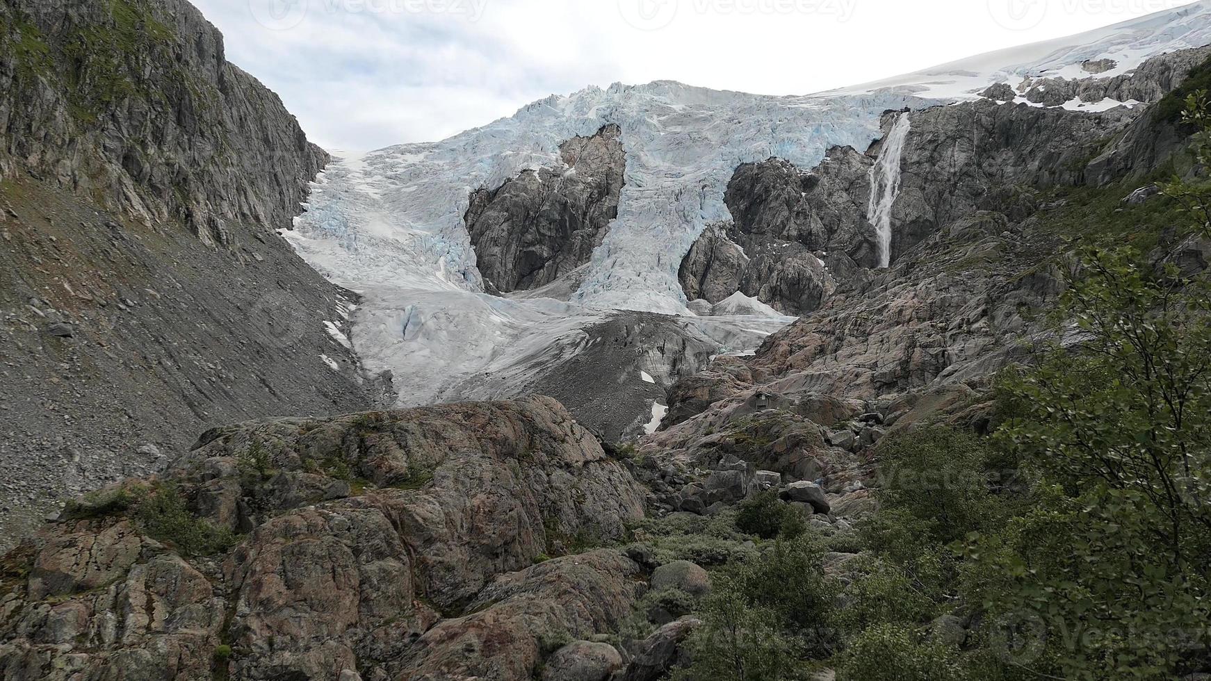 Glacier arm of the large glacier in Norway photo