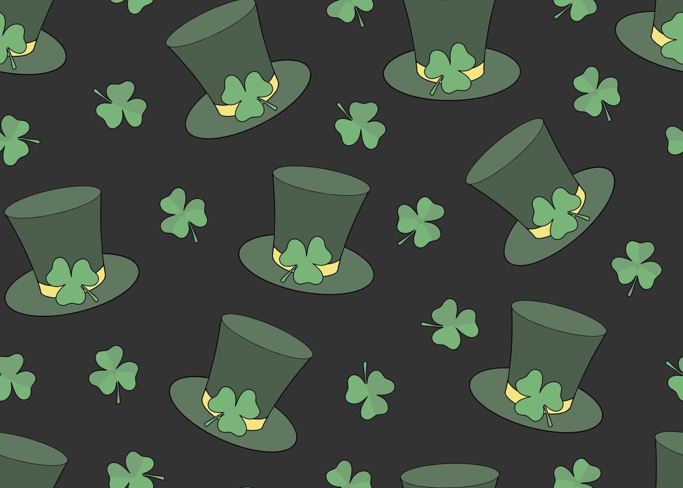 Seamless pattern patrick day for wallpaper design. Isolated vector illustration. Green background.