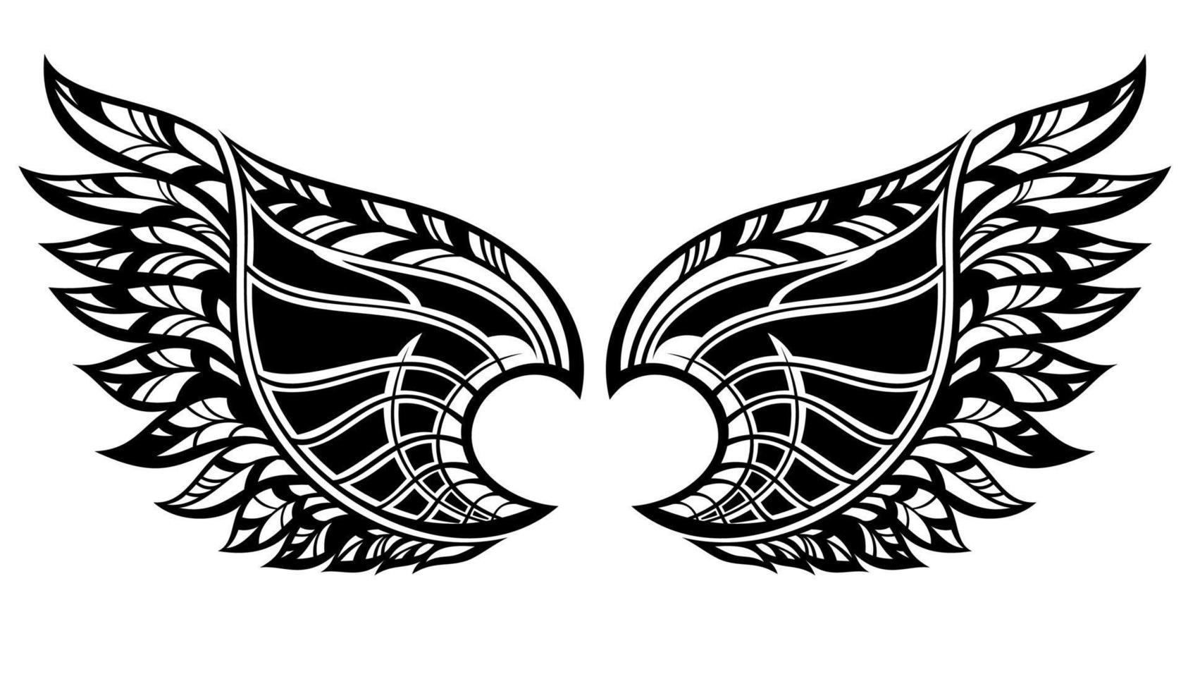 Vintage  wings sketch. Doodle stylized birds wings.  Design wing elements. Decortion for card design. Abstract sign for mug,t-shirt,phone case. Ideal for printing, posters, textiles. vector