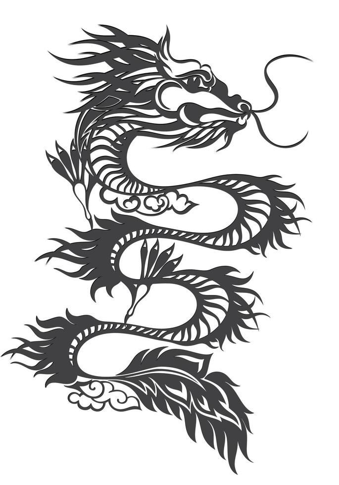 Decorative Chinese Dragon ,vector illustration vector