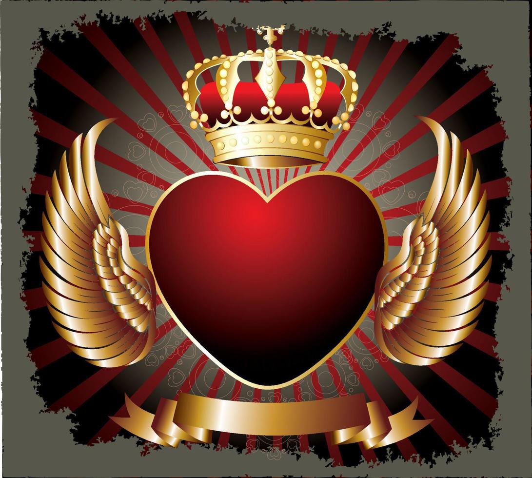 imperial coronacon corazón. elemento para diseño logo, emblema. vector