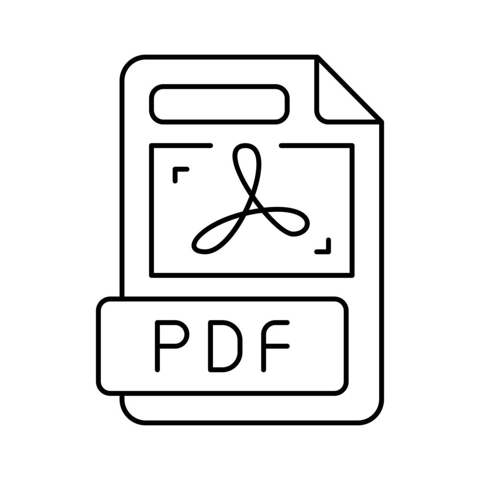 pdf file format document line icon vector illustration