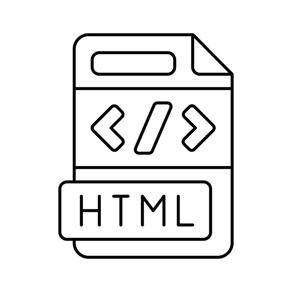 html archivo formato documento línea icono vector ilustración