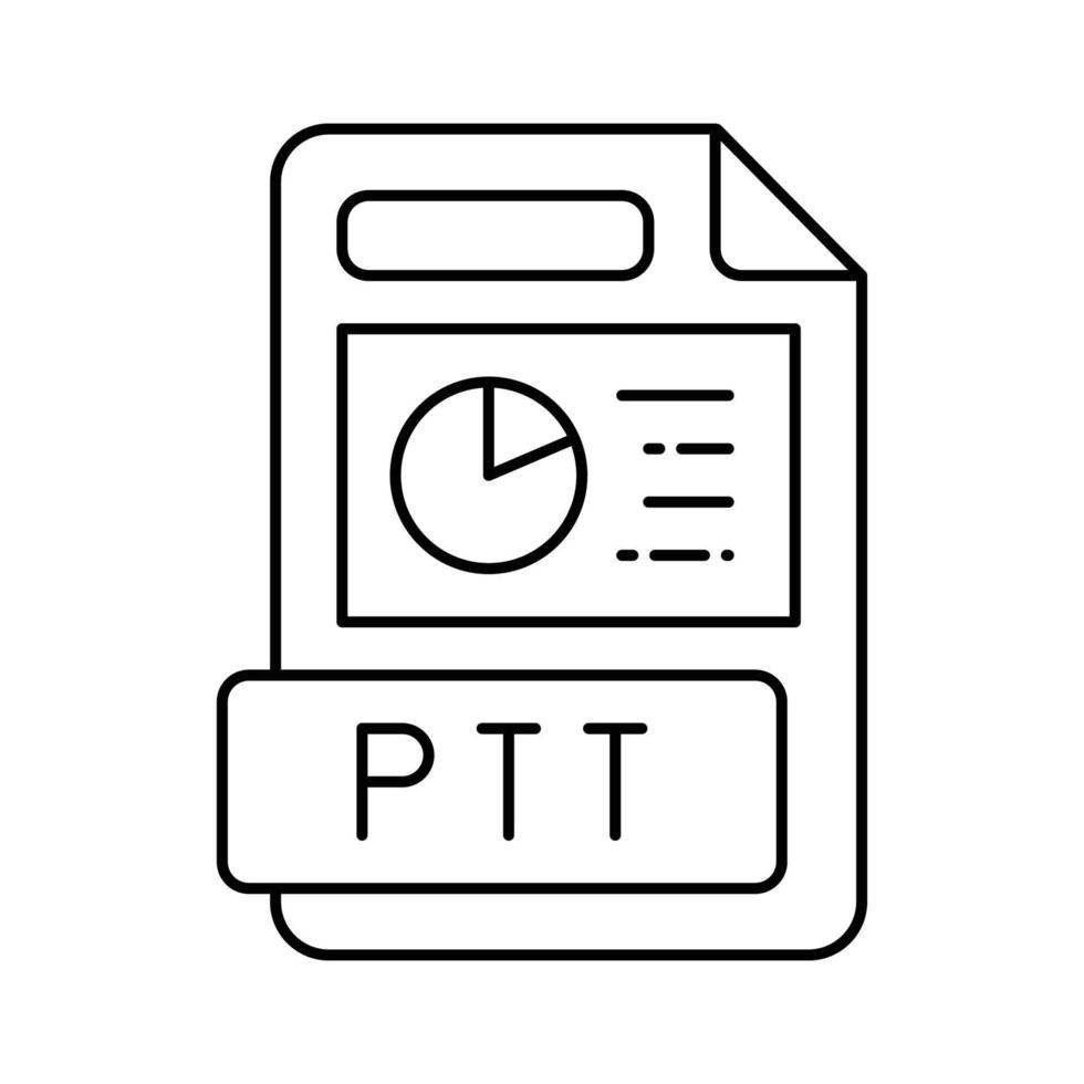 ppt file format document line icon vector illustration