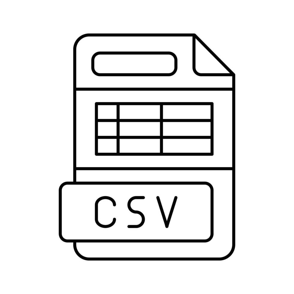 csv archivo formato documento línea icono vector ilustración