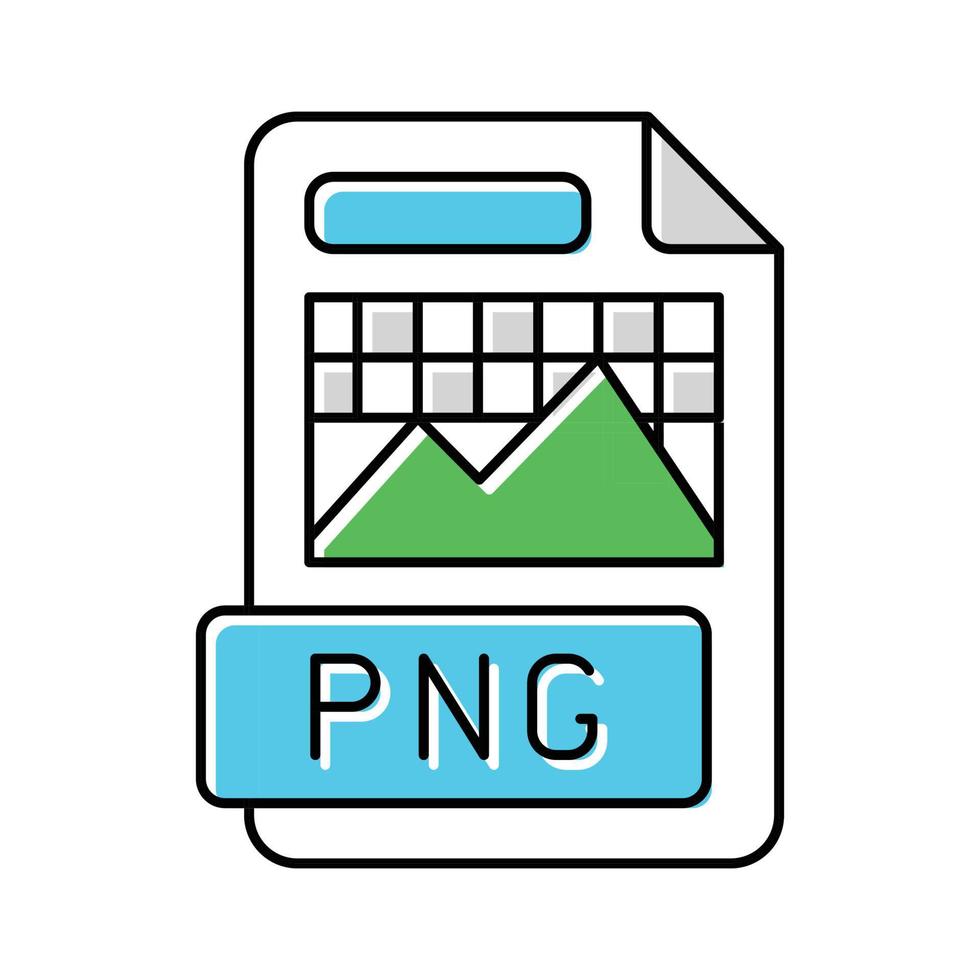 png file format document color icon vector illustration