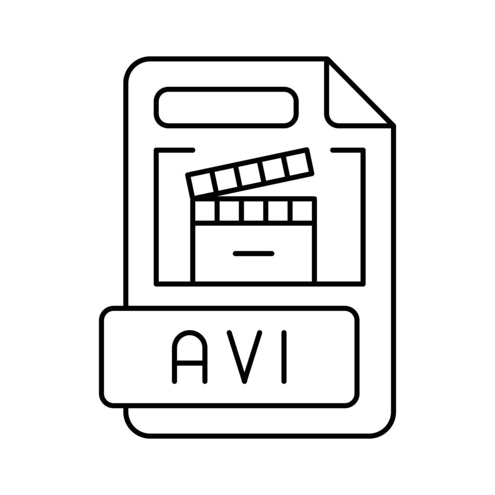 avi file format document line icon vector illustration