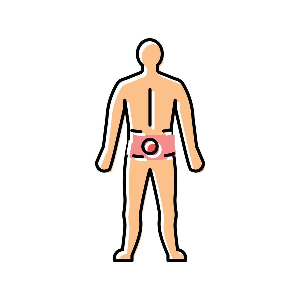 lower back pain body ache color icon vector illustration