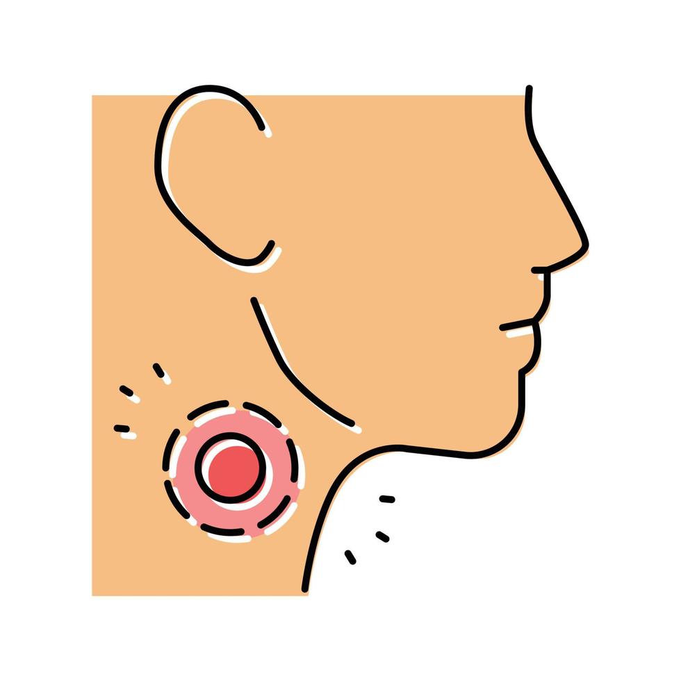 cuello dolor cuerpo dolor color icono vector ilustración