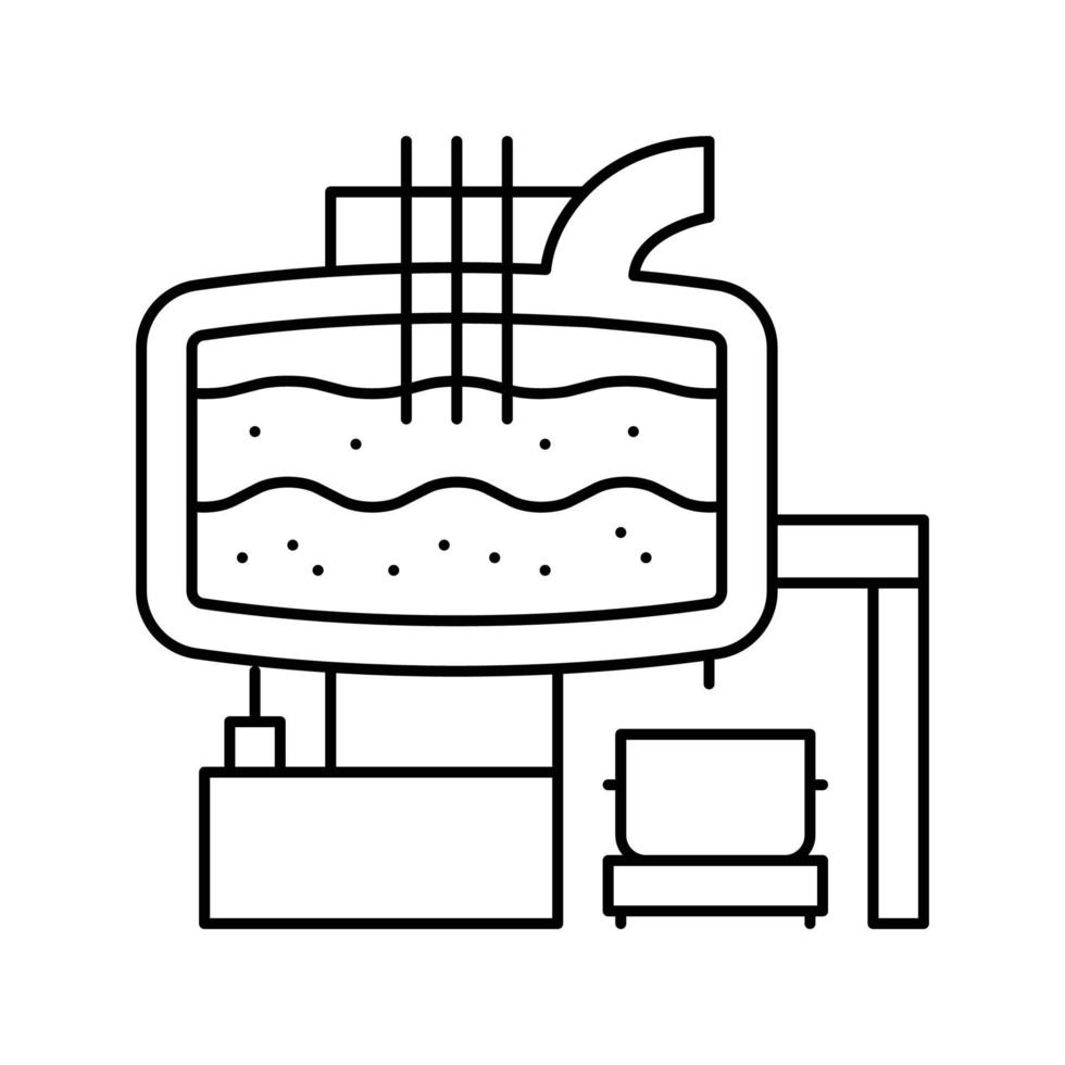 eléctrico arco horno acero producción línea icono vector ilustración