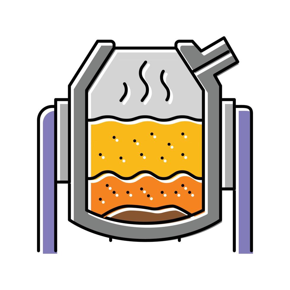 basic oxygen furnace steel production color icon vector illustration