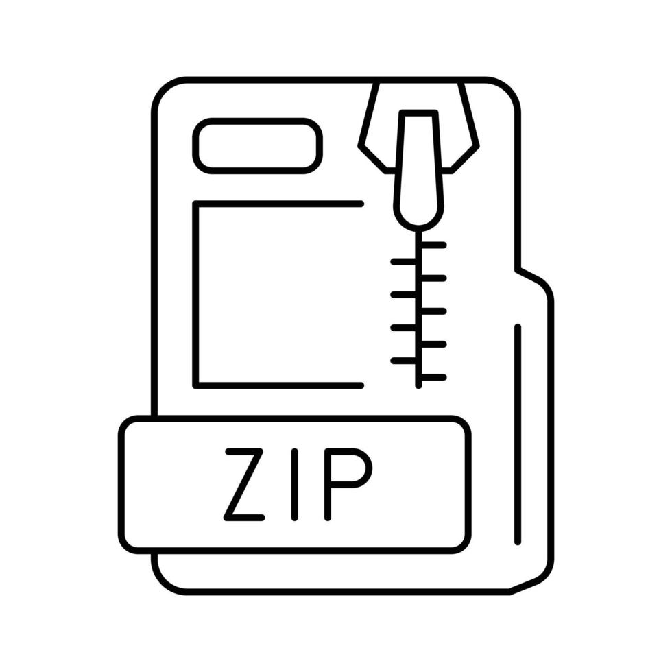 zip file format document line icon vector illustration